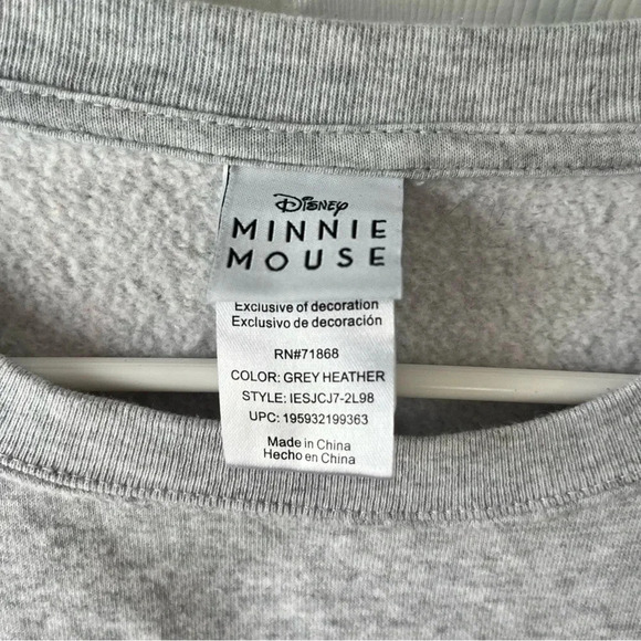 Disney Minnie Mouse Embroidery 3D Chenille Sweatshirt Fleece Size Med Soft - Picture 3 of 5